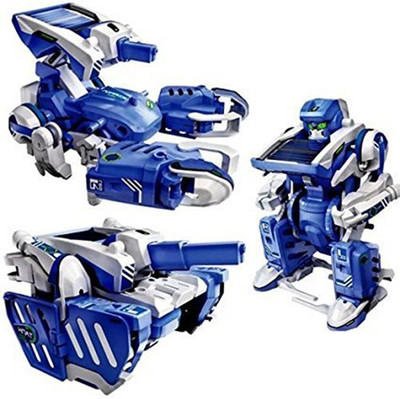 

Happy GiftMart 3 In 1 Solar Power Energy Robot Toy Kit, DIY - White And Blue(Multicolor)