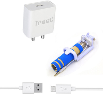 TROST Wall Charger Accessory Combo for Vivo V7 Plus(Multicolor)