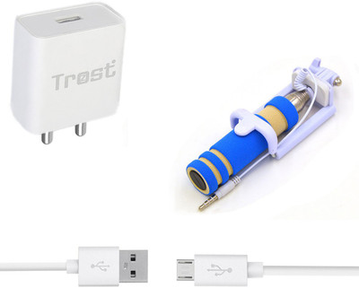 TROST Wall Charger Accessory Combo for Moto E4 Plus(Multicolor)
