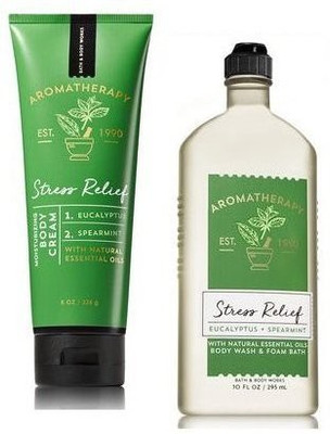 

Bath & Body Works Aromatherapy Stress Relief Eucalyptus & Spearmint Body Cream. 8 Oz & Shower Gel 10 Oz.(295 g)