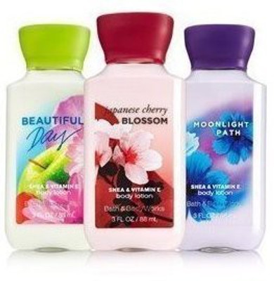 

Bath & Body Works AMERICA'S FAVORITES~ Travel Size 3 Fl Oz Body Lotion Trio Gift Set~Beautiful Day, Japanese Cherry Blossom, Moonlight Path~(88 g)