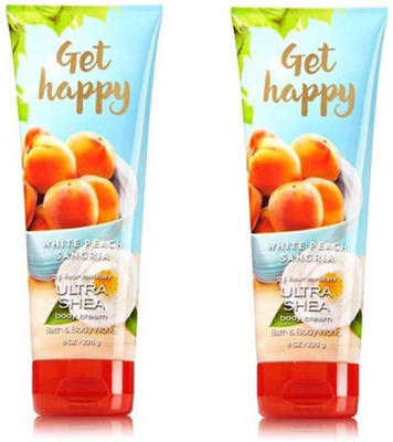 

Bath & Body Works 2PK Ultra Shea Cream Get Happy White Peach Sangria(226 g)