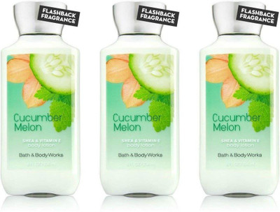 

Bath & Body Works Shea & Vitamin E Lotion Cucumber Melon 8 oz (3 Pack)(236 g)