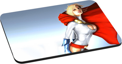 

ANNI69 Supergirl in white and red Mousepad(Multicolor)