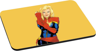 

ANNI69 Girl with yellow Bg settling her glove Mousepad(Multicolor)