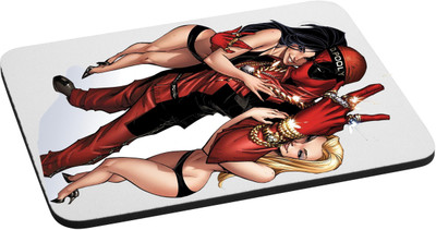 

ANNI69 Deadpool With 2 girls Mousepad(Multicolor)