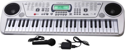 

Bluekart Online 54 Keys Musical Keyboard Piano With Microphone and digital screen model no 5407(Silver)