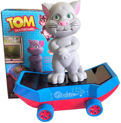 

Saisan Intelligent Talking Tom Cat with Skateboard with Light & Music(Grey)