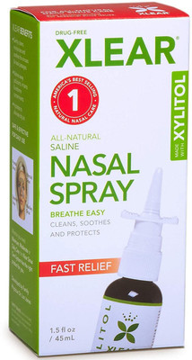 

Xlear Inc Xylitol and Saline Nasal Spray - 1.5fl oz Metered Dose-3Pack Manual Nasal Aspirator(Transparent)