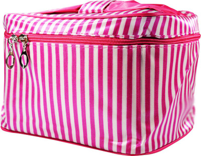 

Adbeni Striped Zipper Makeup Pouch Bag Pouch(Pink)