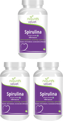 

Natures Velvet Lifecare Spirulina powder, 100gms - pack of 3 Plant-Based Protein(300 g, natural)
