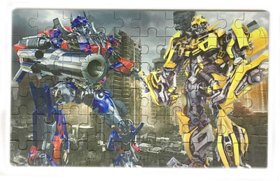 

Happy GiftMart Fun Transformers 60 Pieces Wooden Jigsaw Puzzle Multicolor Cartoon Puzzle for Kids 22.5 cm x 13.8 cm(60 Pieces)