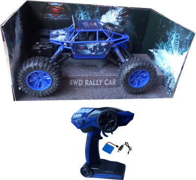 

IndusBay Remote Controlled Rock Through Crawler 1:18 Scale 4Wd Monster truck - Off Roader Racer Rally Car Blue (BatMan Theme)(Blue)