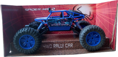

IndusBay Remote Controlled Rock Through Crawler 1:18 Scale 4Wd Monster truck - Off Roader Racer Rally Car Blue (SpiderMan Theme)(Blue)