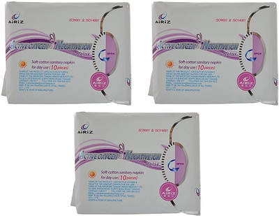 

AiRiZ ACTIVE OXYGEN & NEGATIVEION RELEX SOFT COTTEN SANITARY NAPKIN FOR DAY USE -( 30 PIECES) Sanitary Pad(Pack of 30)