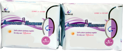 

AiRiZ ACTIVE OXYGEN & NEGATIVEION RELEX SOFT COTTEN SANITARY NAPKIN FOR DAY USE -( 20 PIECES) Sanitary Pad(Pack of 20)