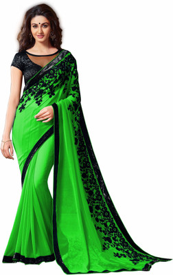 

Monika Silk Mill Embroidered Daily Wear Georgette Saree(Beige)