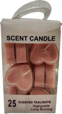 

kubergift Heart shape tealight candle for diwali & decoration (Pack of 25)(25 ml)