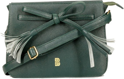 

Bagstopia Women Casual Green PU Sling Bag