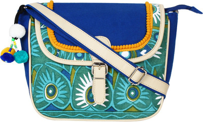 

Anekaant Women Casual Blue, Green Canvas Sling Bag