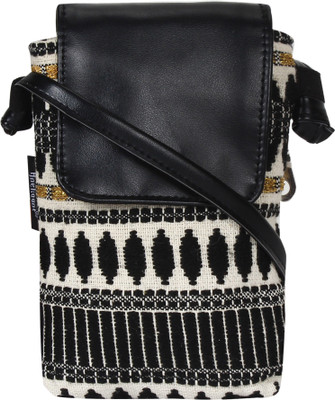 

Anekaant Women Casual Black, White Cotton Sling Bag
