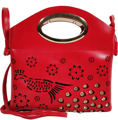 

Elitto Women Evening/Party Red PU Sling Bag