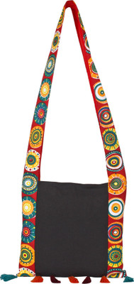 

Anekaant Women Casual Black Canvas Sling Bag