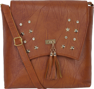 

AA SFA Women Casual Brown PU Sling Bag