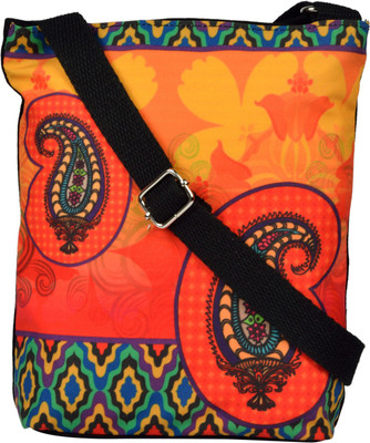

All Things Sundar Women Casual Multicolor Canvas Sling Bag