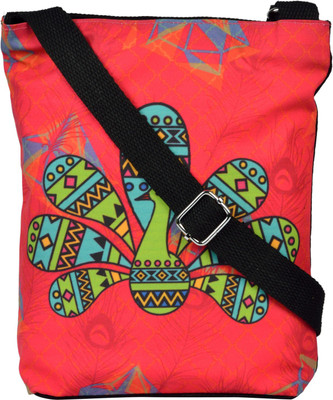 

All Things Sundar Women Casual Red Canvas Sling Bag