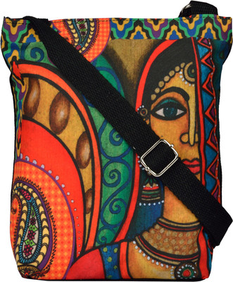 

All Things Sundar Women Casual Multicolor Canvas Sling Bag
