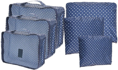 

VP STORES 6 Pcs Travel Home Luggage Storage Bag Mesh Clothes Storage Zipper Suitcase Organizer Small Travel Bag - medium(Multicolor)