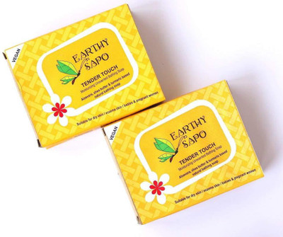 

Earthy Sapo Tender Touch Moisturizing Unscented Bathing Soap (turmeric & shea butter)- set of 2(100 g, Pack of 2)