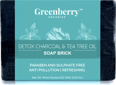 

GreenBerry Detox Charcoal & Tea Tree Oil Soap Brick(150 g)