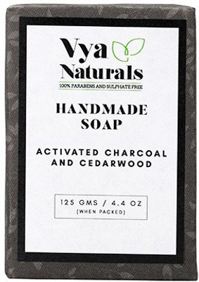 Vya Naturals Activated Charcoal and Cedarwood Deep Cleansing Soap Bar (125g)(125 g)