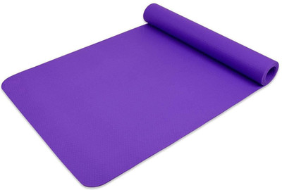 

QUINERGYS Â® Yoga Mat High Density 4mm Thinner Non Slip Mat Carrying Strap Purple 4 mm Yoga Mat, Smooth purple