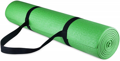 

QUINERGYS ™ High Density Non-Slip Exercise Yoga Mat with Carrying Strap Green 4 mm Yoga Mat, Green-23