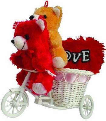 

ME&YOU Romantic Cycle Teddy Return Gifts for Wife Girlfriend Friend Sister On Birthday, Anniversary, Rakhi, Valentine's Day IZ18TROCyH-003 - 16 cm(Multicolor)