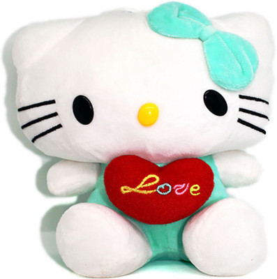 

ajro SOFT TOY KITTY - 24 cm(WHITE & GREEN)