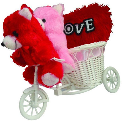 

ME&YOU Romantic Cycle Teddy Return Gifts for Wife Girlfriend Friend Sister On Birthday, Anniversary, Rakhi, Valentine's Day IZ18TRPCyH-001 - 16 cm(Multicolor)