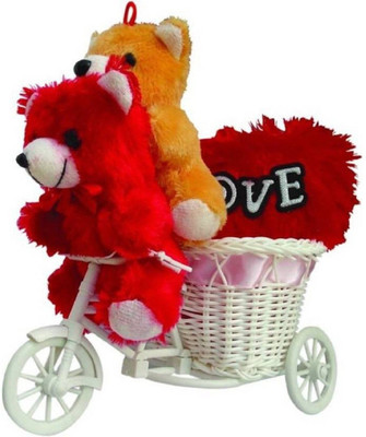 

ME&YOU Romantic Cycle Teddy Return Gifts for Wife Girlfriend Friend Sister On Birthday, Anniversary, Rakhi, Valentine's Day IZ18TROCyH-001 - 16 cm(Multicolor)