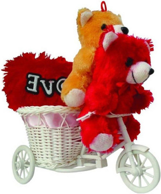 

ME&YOU Romantic Cycle Teddy Return Gifts for Wife Girlfriend Friend Sister On Birthday, Anniversary, Rakhi, Valentine's Day IZ18TROCyH-002 - 16 cm(Multicolor)