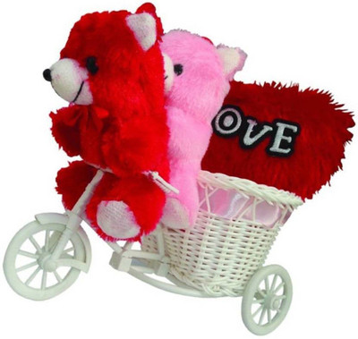 

ME&YOU Romantic Cycle Teddy Return Gifts for Wife Girlfriend Friend Sister On Birthday, Anniversary, Rakhi, Valentine's Day IZ18TRPCyH-003 - 16 cm(Multicolor)
