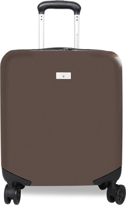 

Swisstek Laptop Overnighter Hard Trolley – PC - ABS Coffee Colour Black Zippers Cabin Luggage -  inch(Brown
