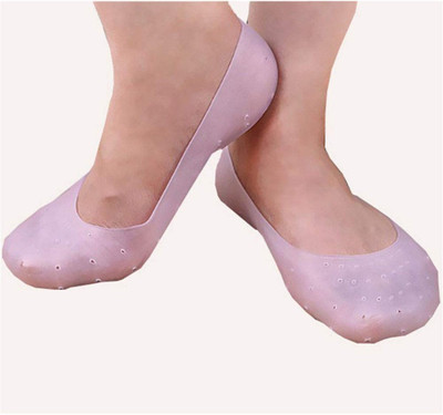 

ZURU BUNCH Anti Crack Full Length Silicon Foot care Moisturizing Gel Foot Socks -Set of 1 Heel Support (, Pink