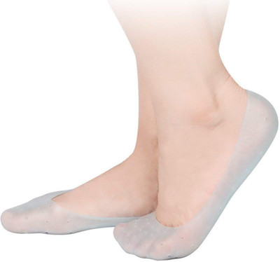 

ZURU BUNCH Anti Crack Full Length Silicon Foot care Moisturizing Gel Foot Socks -Set of 1 Heel Support (, White