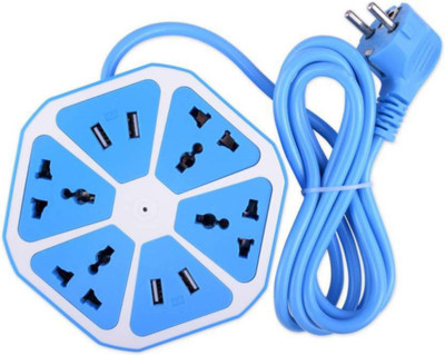 

CRETO Smart 2 in 1 USB Hexagon And Surge Protector 4 USB Port with 4 Socket Surge Protector(Blue)