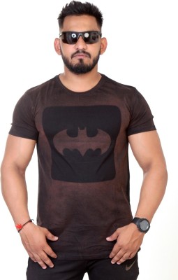 pariferry Graphic Print Men Round Neck Brown T-Shirt