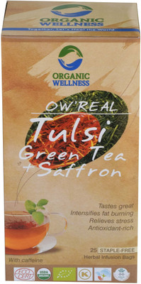 

Organic Wellness OW'Real Tulsi Green Tea + Saffron Saffron Herbal Infusion Bags(25 Bags, Box)