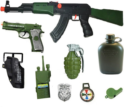 

HALO NATION Military Friction Combat Force 9 Piece Boys Toys Playset with Friction Gun , Pistol & Cover, Bomb , Bottle , Phone & more(Green)